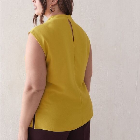 𝅺Addition  Elle Drape Neck Yellow Sleeveless Blouse Size 4x NWT Brand New - Picture 3 of 11